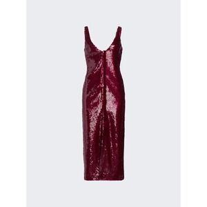 16Arlington Kal Midi Dress 10 Burgundy Sequin Cocktail Evening Retail $1,570